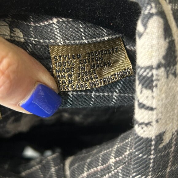 Roper Western Gray Bucking Bronco Plaid Short Sleeve shirt Size XL - Picture 2 of 7